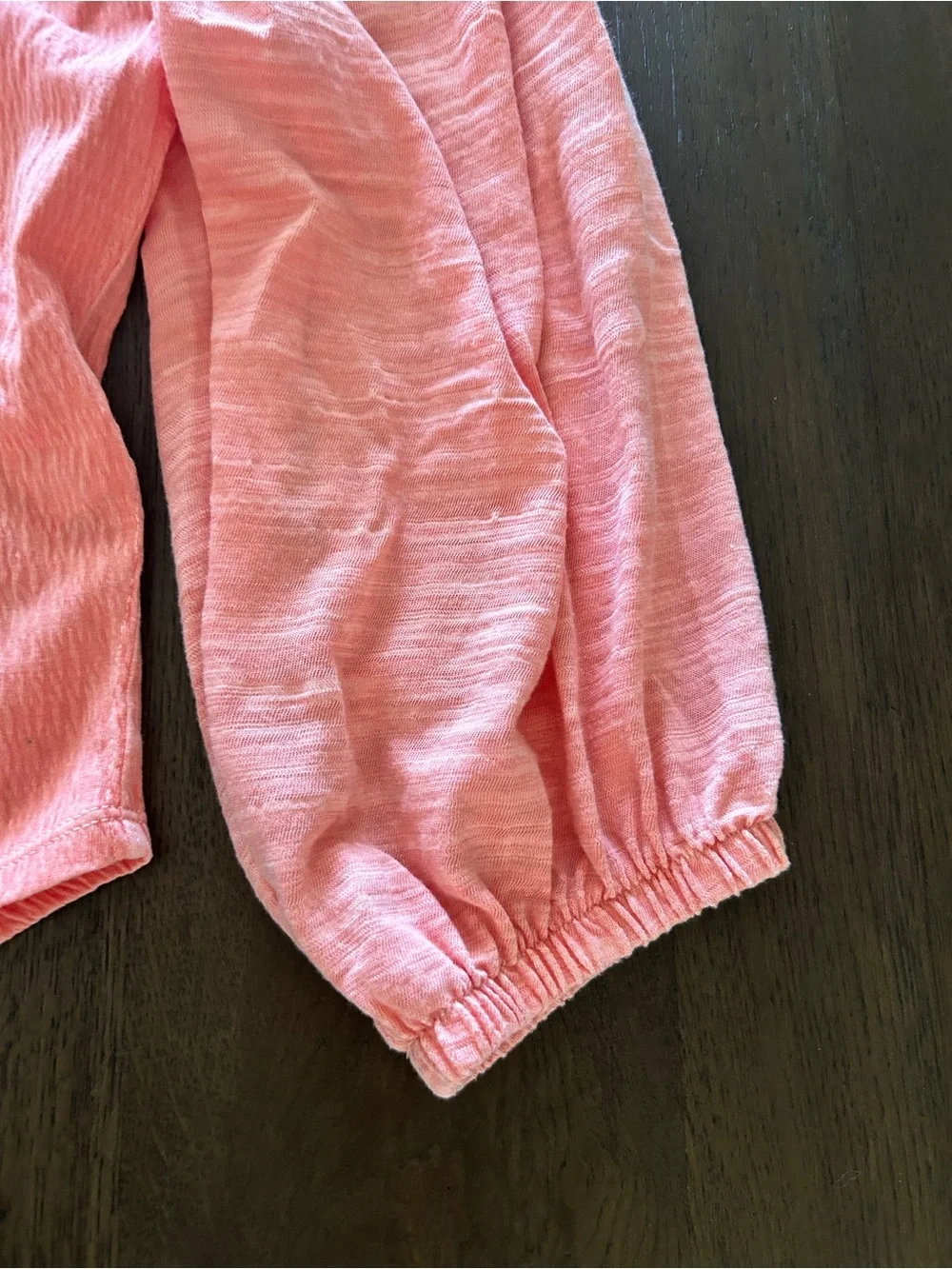 Free People day Lily puff sleeve coral peach  smocked bodice blouse
